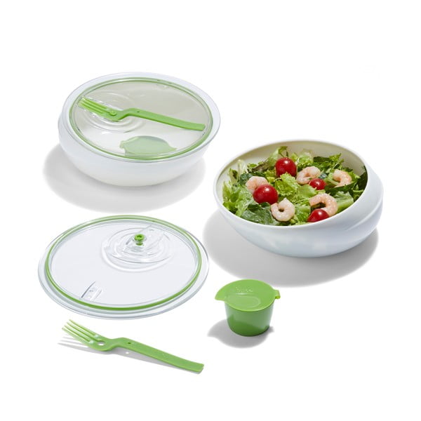 Lunch Bowl putna zdjela, bijela/zelena
