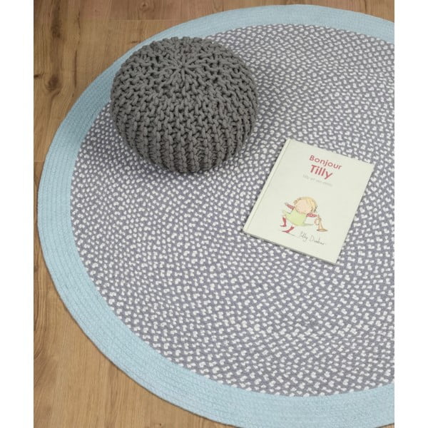 Dječji plavi ručno izrađen tepih Nattiot Brenda, ∅ 120 cm-image-2