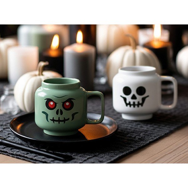 Zelena keramička dječja šalica za latte 255 ml Skeleton – LEGO®-image-3