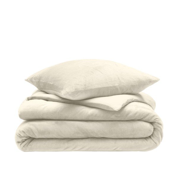 Krem 3-dijelna posteljina za bračni krevet/za produženi krevet od mikroflanela 240x220 cm Flanou – douceur d'intérieur
