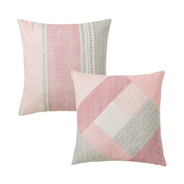 Set od 2 ružičasta jastuka od Unimasa Cube pamuka, 45 x 45 cm