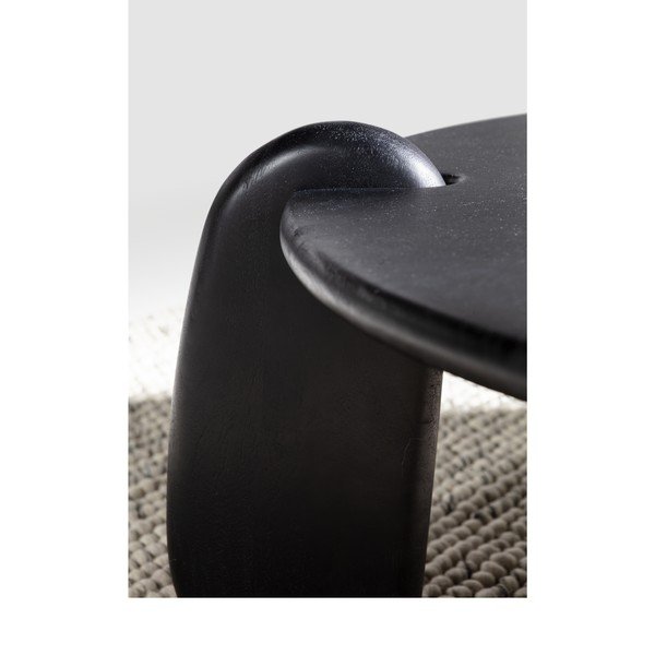 Crni okrugao stolić za kavu od masivnog manga ø 80 cm Tamira – MOME-image-4