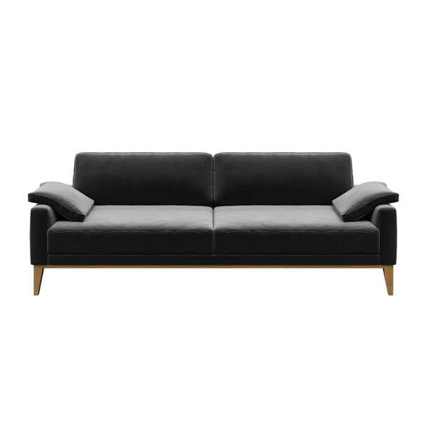 Tamnosivi baršunasti kauč MESONICA Musso 211 cm