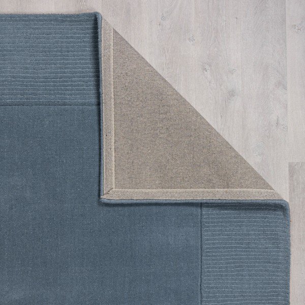 Tamno plavi ručno rađen vunen tepih 120x170 cm Textured Wool Border – Flair Rugs-image-3
