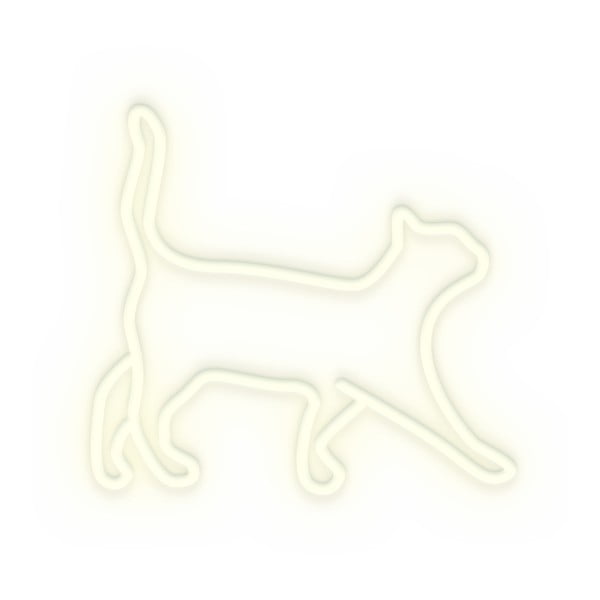 Bijeli zidni svjetleći ukras Candy Shock Cat, 40 x 37 cm-image-1