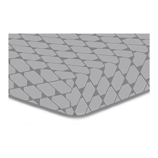 Siva elastična plahta od mikrovlakana DecoKing Rhombuses, 200 x 220 cm