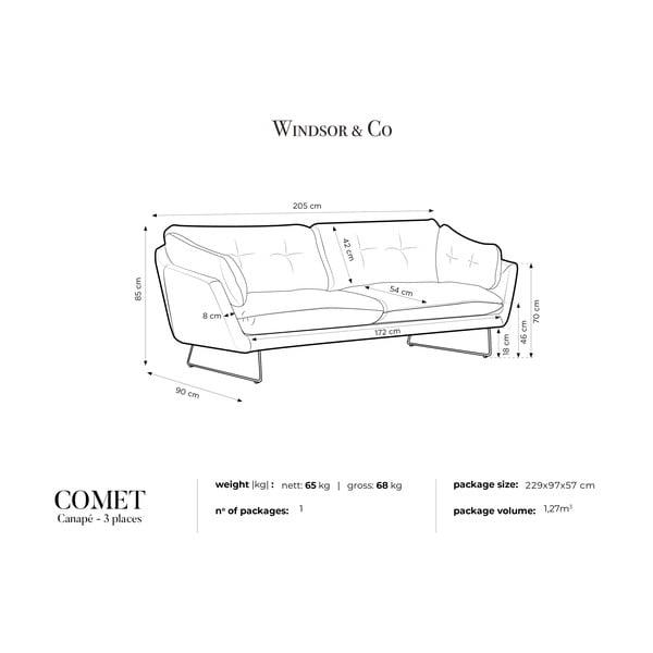 Ružičasta sofa Windsor & Co Sofas Comet-image-4
