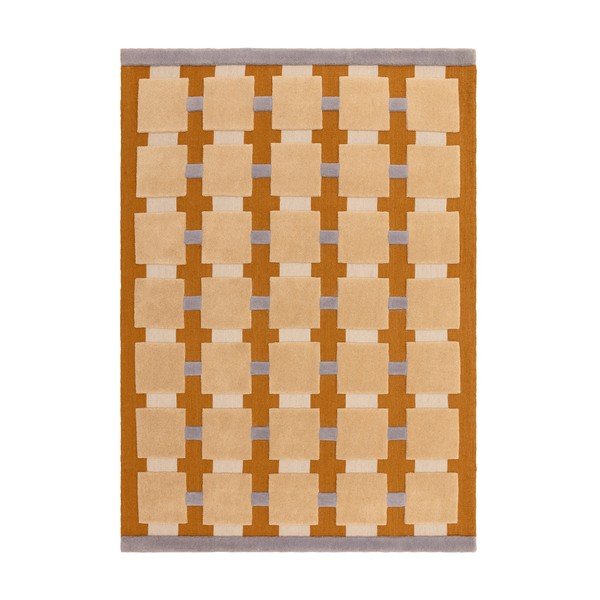 Oker žuti ručno rađen tepih od mješavine vune 160x230 cm Mallory – MADE