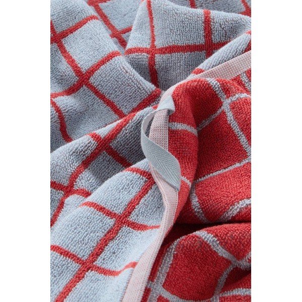 Crveni/svijetlo plavi pamučan ručnik 90x150 cm Grid – Jotex-image-3
