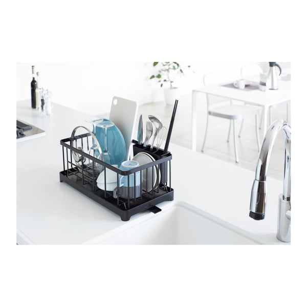 Crni stalak za cijeđenje posuđa YAMAZAKI Tower Wire-image-2