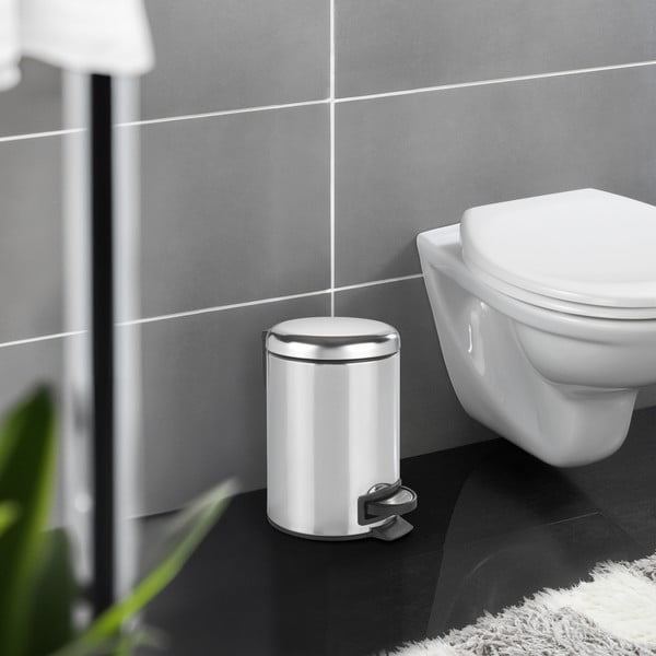 Koš za smeće s pedalom u srebrnoj boji Wenko Leman Shiny, 3 l-image-1