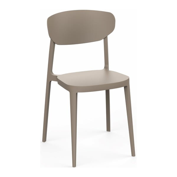 Svjetlo smeđa plastična vrtna stolica Mare – Rojaplast