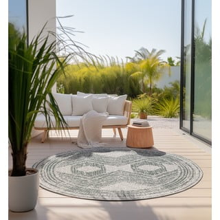 Zeleni/krem okrugao vanjski tepih ø 100 cm Gemini – Elle Decoration