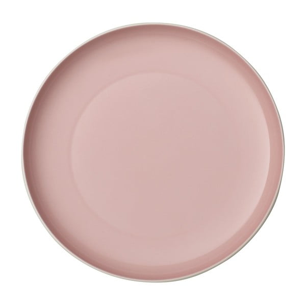 Bijelo-ružičasta porculanska ploča Villeroy & Boch Uni, ⌀ 24 cm