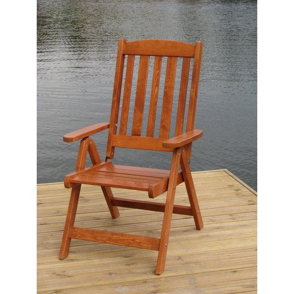 Smeđa vrtna stolica od masivnog drveta Luisa – Rojaplast-image-1