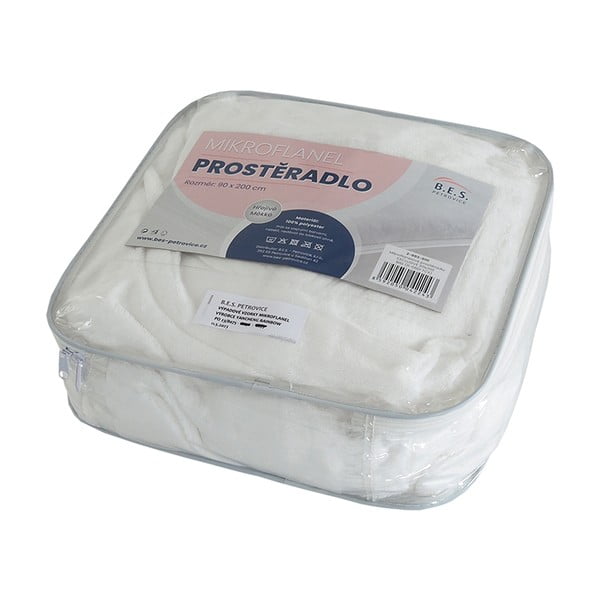 Bijela plahta od mikroflanela 180x200 cm Exclusive – B.E.S.-image-1