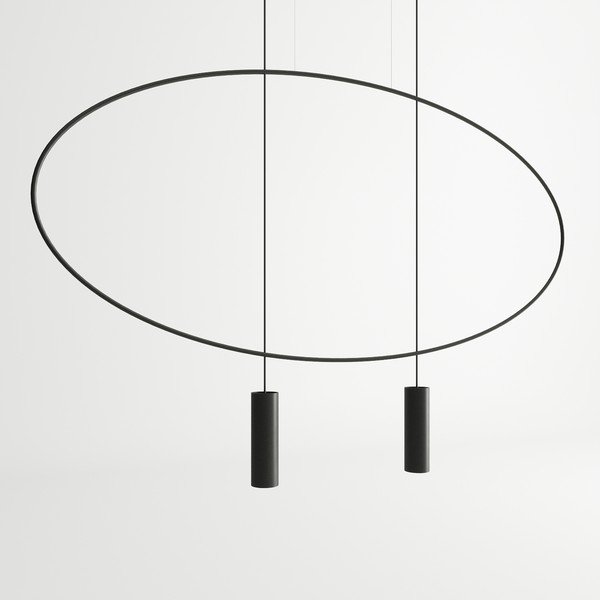 Crna metalna viseća svjetiljka HOLAR – Thoro-image-3