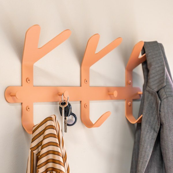 Željezna zidna vješalica u boji lososa 66 cm Frondo – Spinder Design-image-2