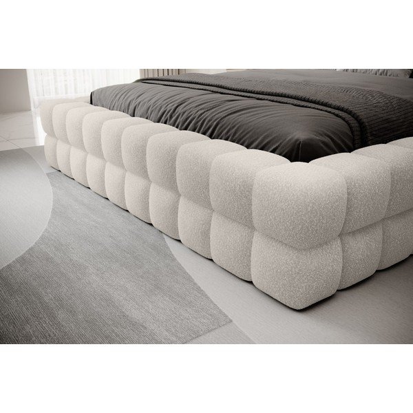 Bijeli tapecirani bračni krevet s prostorom za odlaganje s podnicom 180x200 cm Dizzle – ELTAP-image-3