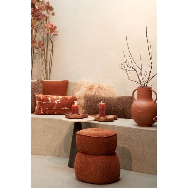 Narančasti tabure od bouclé tkanine Leyla – Light & Living-image-1