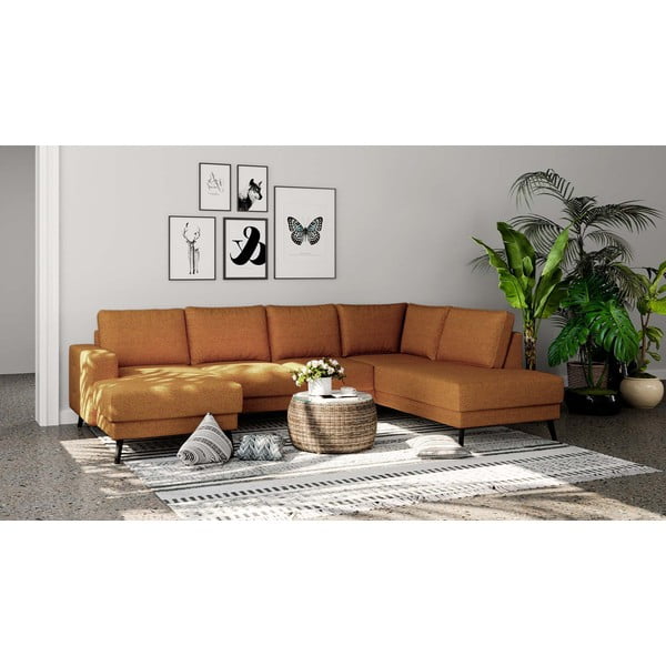 Narančasta kutna garnitura (s desnim kutom) Fynn – Ghado-image-1