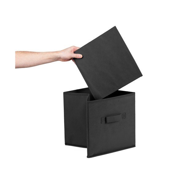 Crna tekstilna kutija za pohranu 31x31x31 cm – Compactor-image-1