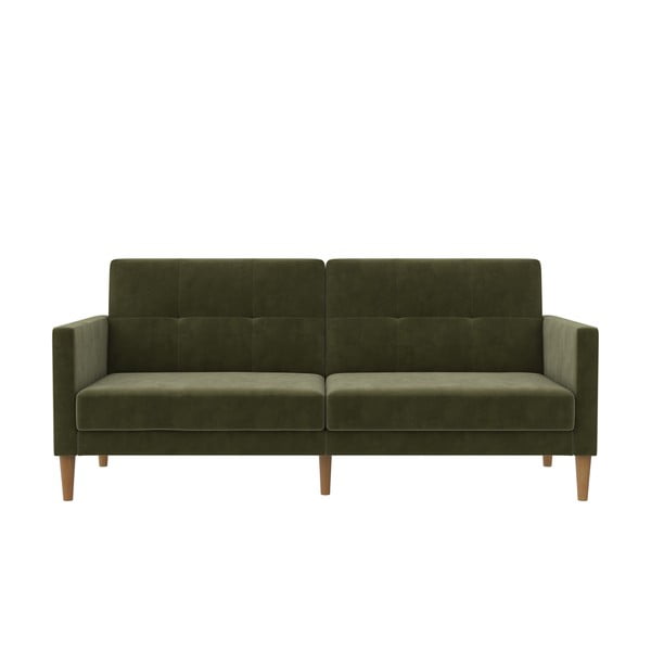 Zelena baršunasti sklopiva sofa 207 cm Lilly – Støraa