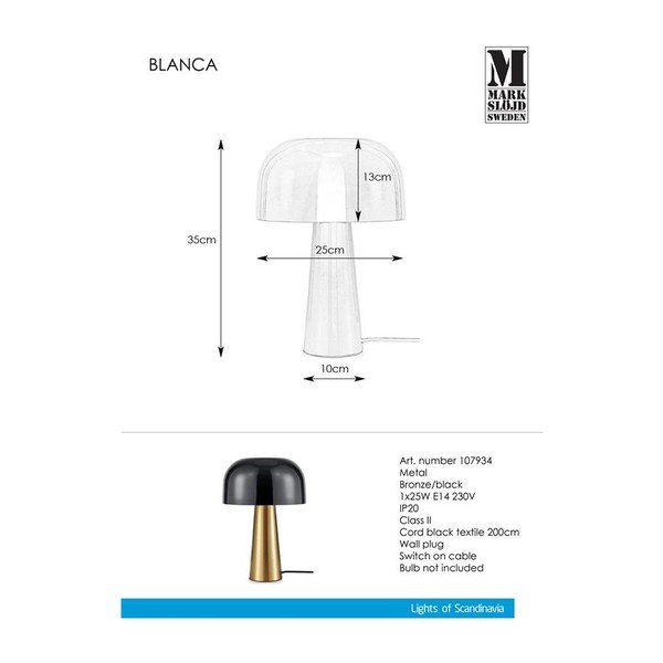 Stolna svjetiljka u bakrenoj boji s crnim sjenilom Markslöjd Blanca-image-2