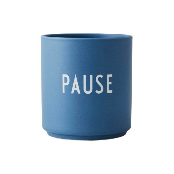 Plava porculanska šalica Design Letters Favorite Pause