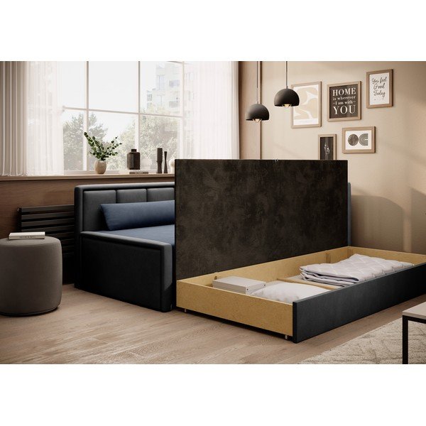 Plava/siva sklopiva/s prostorom za odlaganje sofa od šenila 214 cm Fulgeo – ELTAP-image-3
