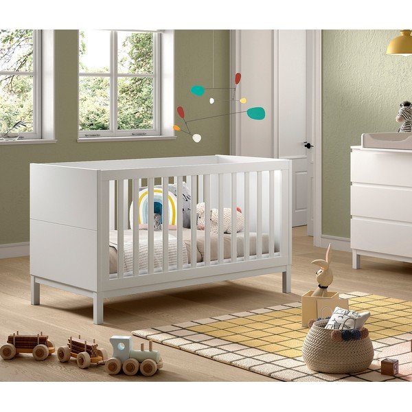 Bijeli dječji krevet od masivnog bora 70x140 cm Eva – Vipack-image-1