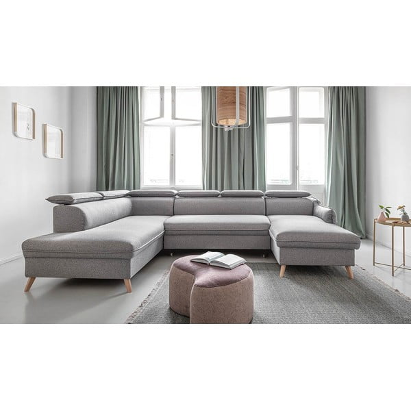 Svijetlo siva sklopiva kutna garnitura (s lijevim kutom) Sweet Harmony – Miuform-image-3