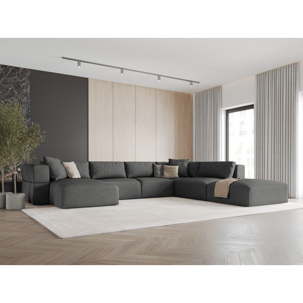 Tamno siva kutna garnitura (s desnim kutom/u obliku slova "U") Esther – Milo Casa-image-1