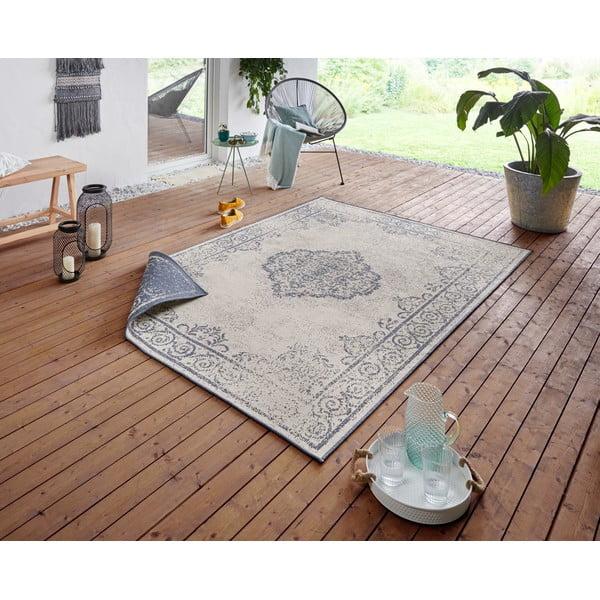Plavo-krem vanjski tepih NORTHRUGS Cebu, 80 x 150 cm-image-1