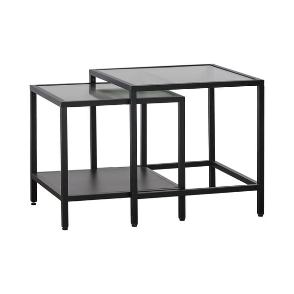 Stakleni pomoćni stolići u setu 2 kom 50x50 cm Bronco – Unique Furniture-image-2