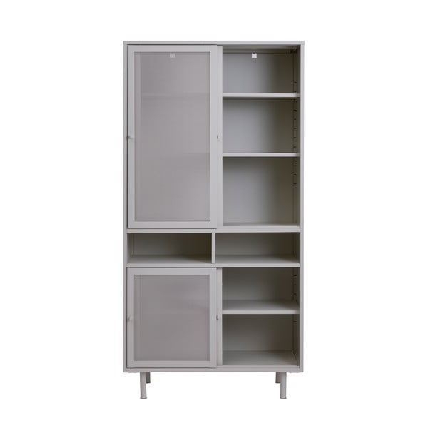 Sivi metalni ormarić s kliznim vratima 90x180x40 cm Veep – Unique Furniture-image-4