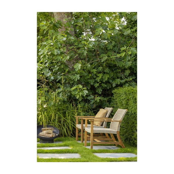 Bež/u prirodnoj boji vrtna fotelja od masivnog drveta Copper – Exotan-image-2