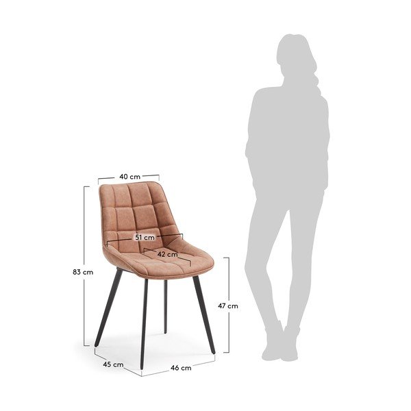 Set od 2 smeđe blagovaonske stolice La Forma Adah-image-1