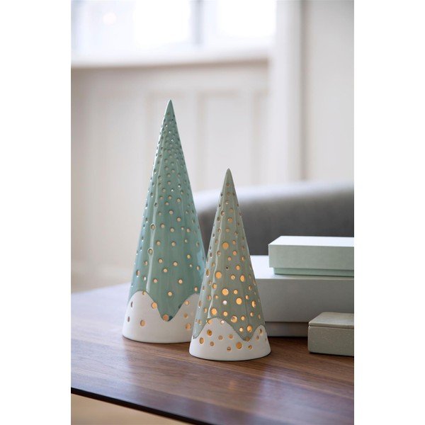 Tirkizni božićni svijećnjak od koštanog porculana Kähler Design Nobili, visina 25,5 cm-image-3