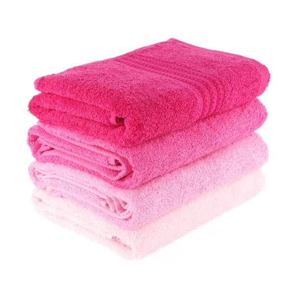 Set od 4 ružičasta pamučna ručnika Foutastic, 50 x 90 cm-image-1