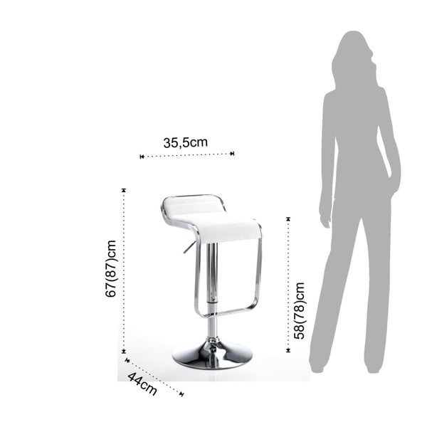 Bijela/u srebrnoj boji barska stolica 67 cm Snappy – Tomasucci-image-4