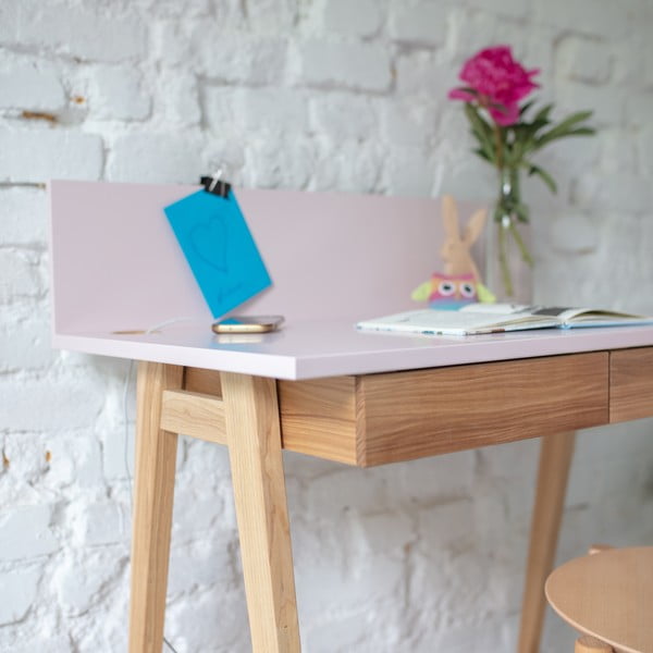 Sivi radni stol s podnožjem od jasena Ragaba Luka, duljina 85 cm-image-2