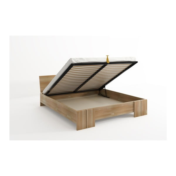 Bračni krevet od bukovog drveta sa prostorom za odlaganje stvari SKANDICA Vestre Maxi, 140 x 200 cm-image-4