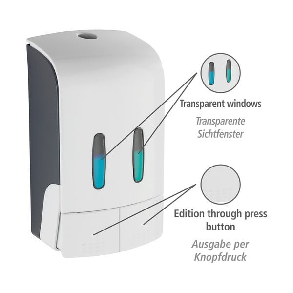 Bijeli zidni plastični dozator sapuna 0,96 l Tartas - Wenko-image-4