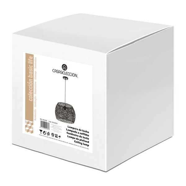 Crna od bambusa stropna svjetiljka s bambusovim sjenilom ø 35 cm – Casa Selección-image-4