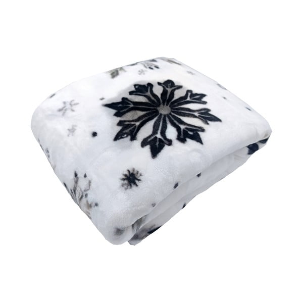 Bijela deka s božićnim motivom od mikropliša 150x200 cm Nord Flake – My House-image-1