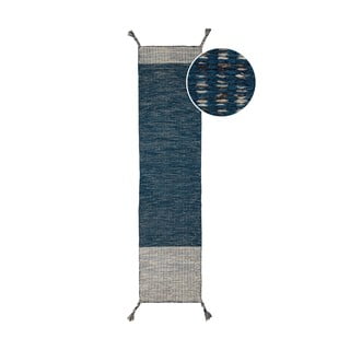 Plava vunena staza Flair Rugs Anu, 60 x 200 cm