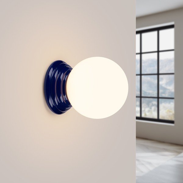 Plava zidna lampa keramička ø 12 cm Farsa – Sollux-image-4