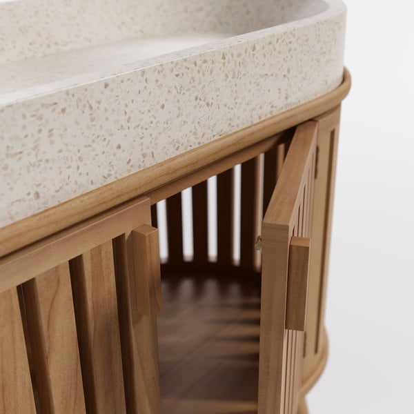 Ormarić za umivaonik od tikovine Kave Home Rokia-image-1