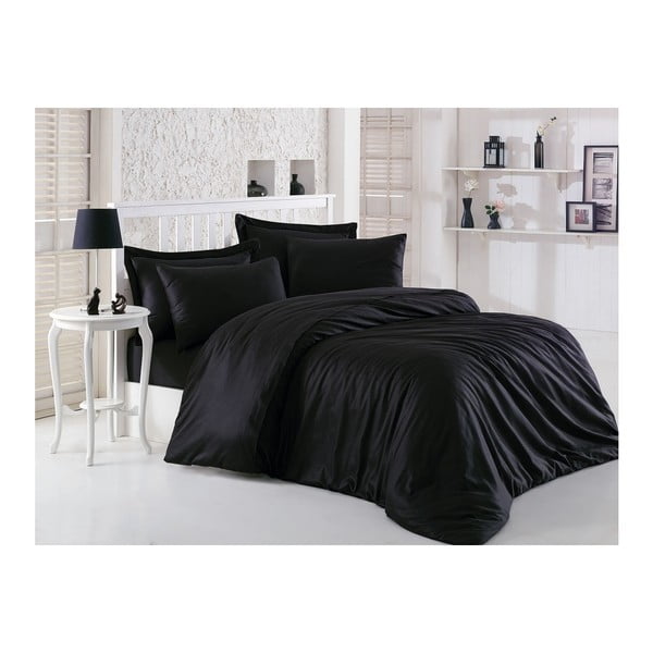Pamučna satenska posteljina s posteljinom za bračni krevet Night Harmony, 200 x 220 cm